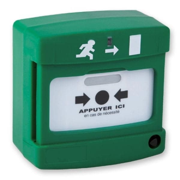 Bouton d'alarme incendie Vert