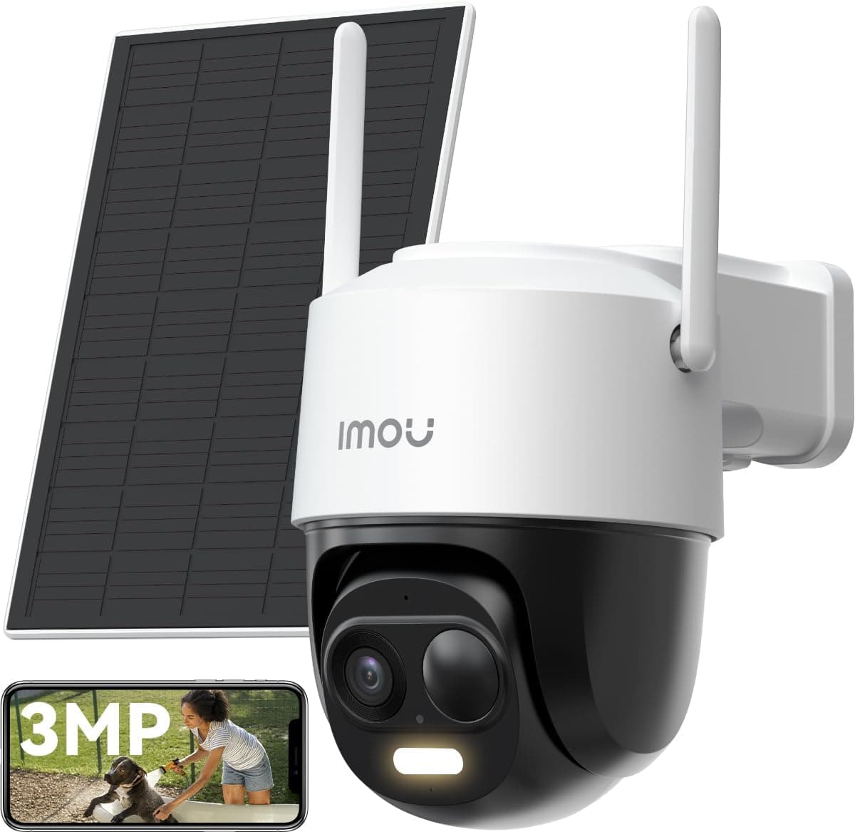 Imou 2K Caméra Surveillance WiFi Exterieure sans Fil Solaire avec Batterie 5000mAh, Caméra Solaire Exterieur 360° PTZ, 2.4GHz,