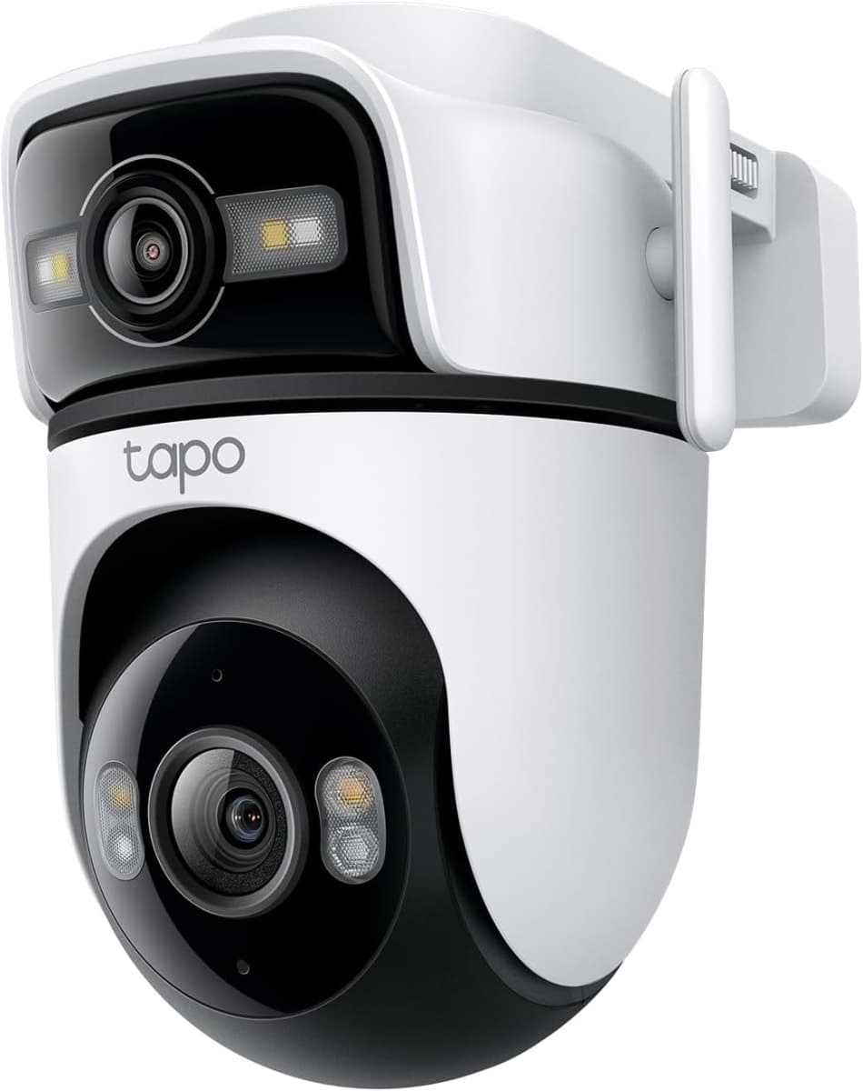 Tapo C545D Caméra Extérieur sans Fil Double Objectif 2K 3MP – Caméra Surveillance WiFi Extérieure sans Fil 360°, Détection IA