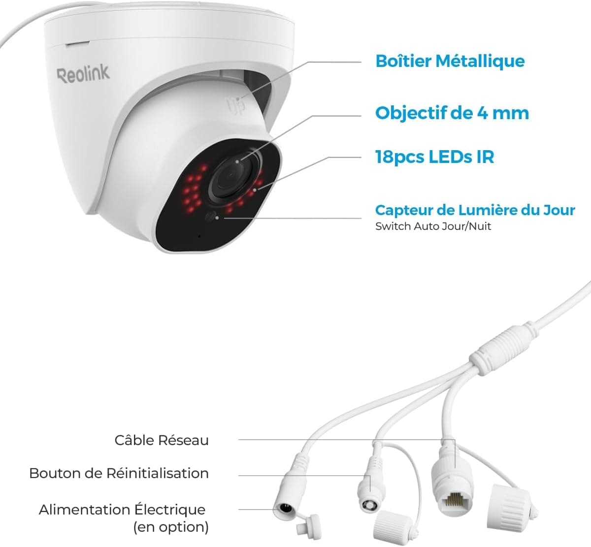 Reolink 5MP Caméra de Surveillance Extérieure PoE Dôme