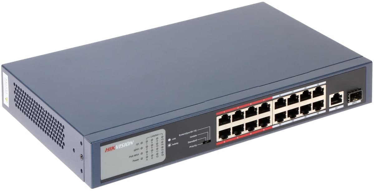 SWITCH POE 16PORES HIKVISION